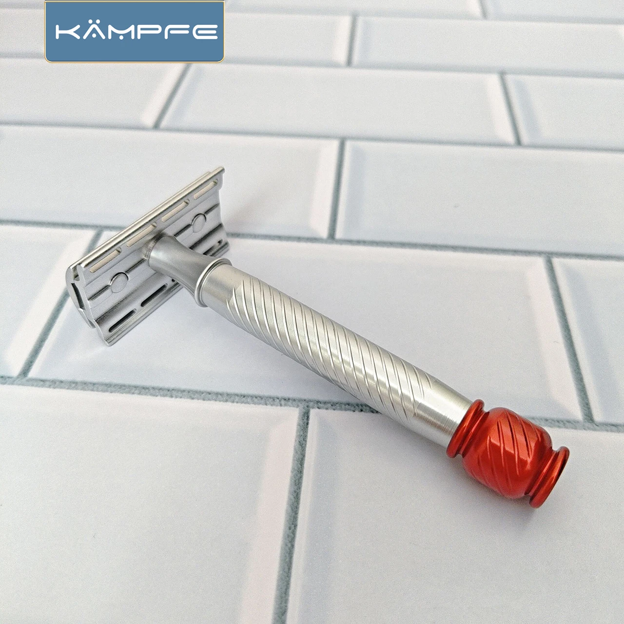 

KAMPFE aluminum Double Edge Manual Shaver with Non-Slip Razor Grip Light Weight Safety Razor gifts for men.