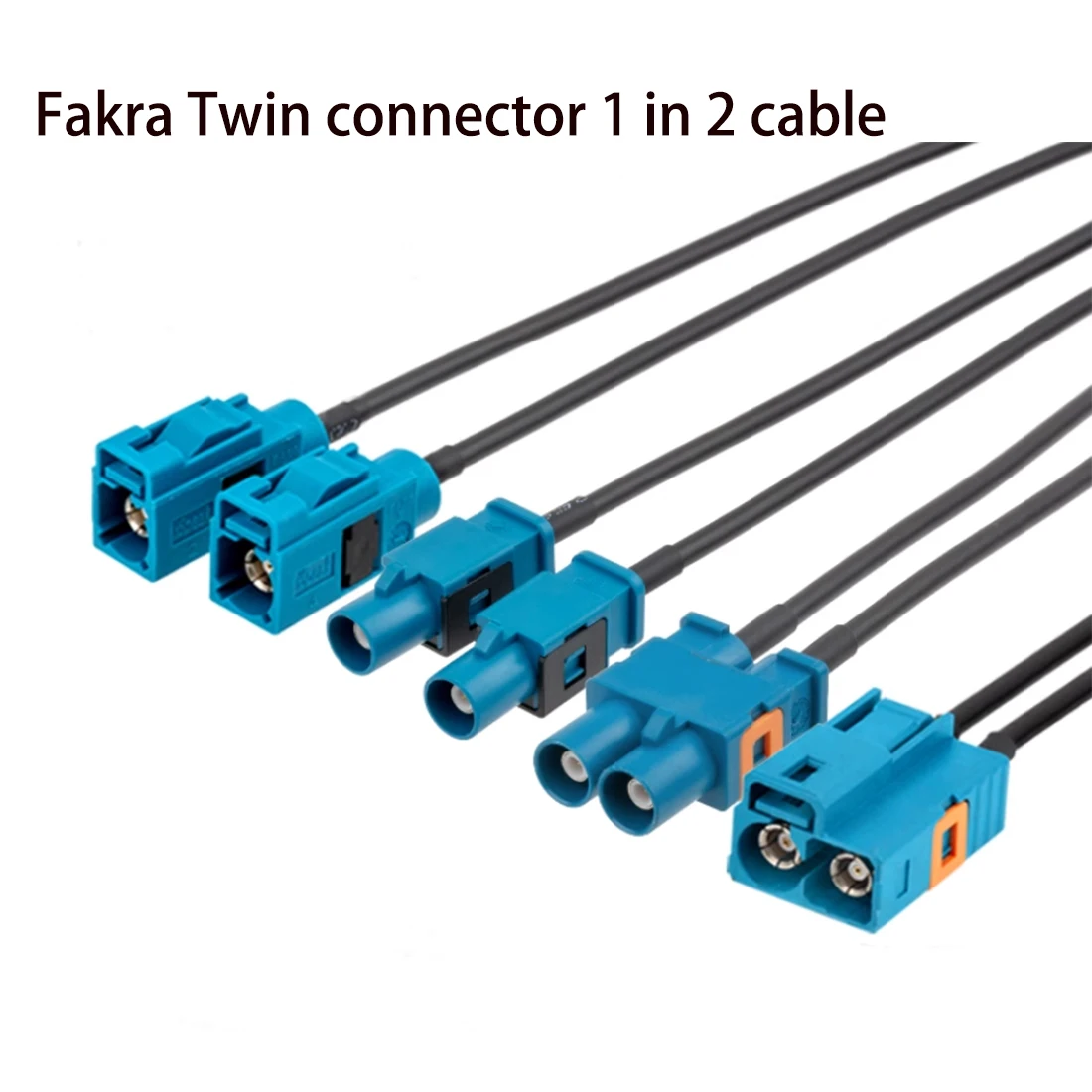 

1PC 1 in 2 Fakra Twin Male Female Fakra Z Plug Jack Connector Adapter RG174 Pigtail Cable 30cm/50cm NEW
