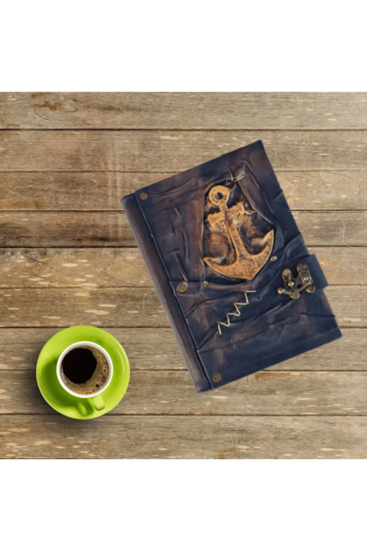 Uras Leather Moment Embossed 3 Dimensional Model Marine Sea Anchor 340 S. Sketchbook Handmade Book