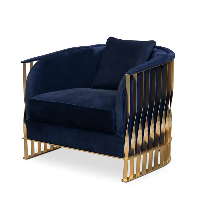 Leisure Chair Creative Living Room Sample Room Villa Stainless Steel Sofa Chair