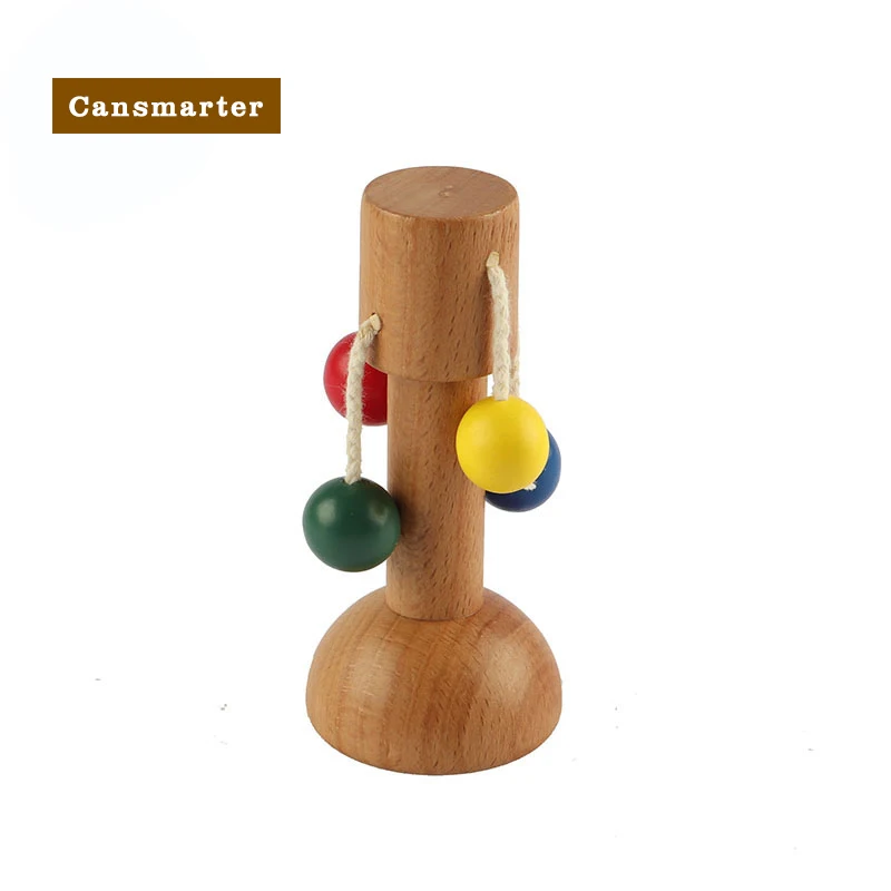 Montessori Materials Baby Toy Wooden Colorful Mini Attention-Attracting Ring Infant Learning Educational Games Toys for Children