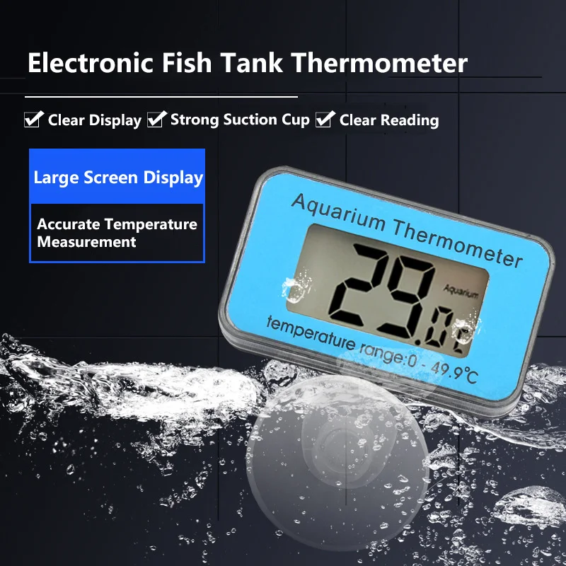 -50~+70 Waterproof LCD Digital Fish Tank Aquarium Thermometer Submersible Water Temperature Meter Temperature Control 1Pcs