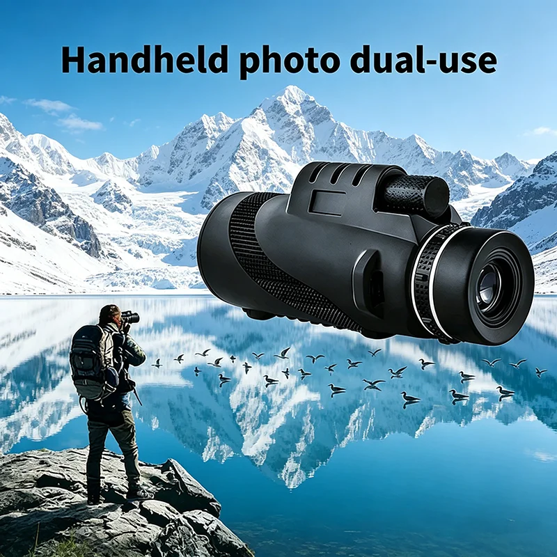 Telescopio Monocular HD de 80x100, Potente y Portátil, de Largo Alcance, para Caza, Deportes, Campismo, Senderismo y Viajes