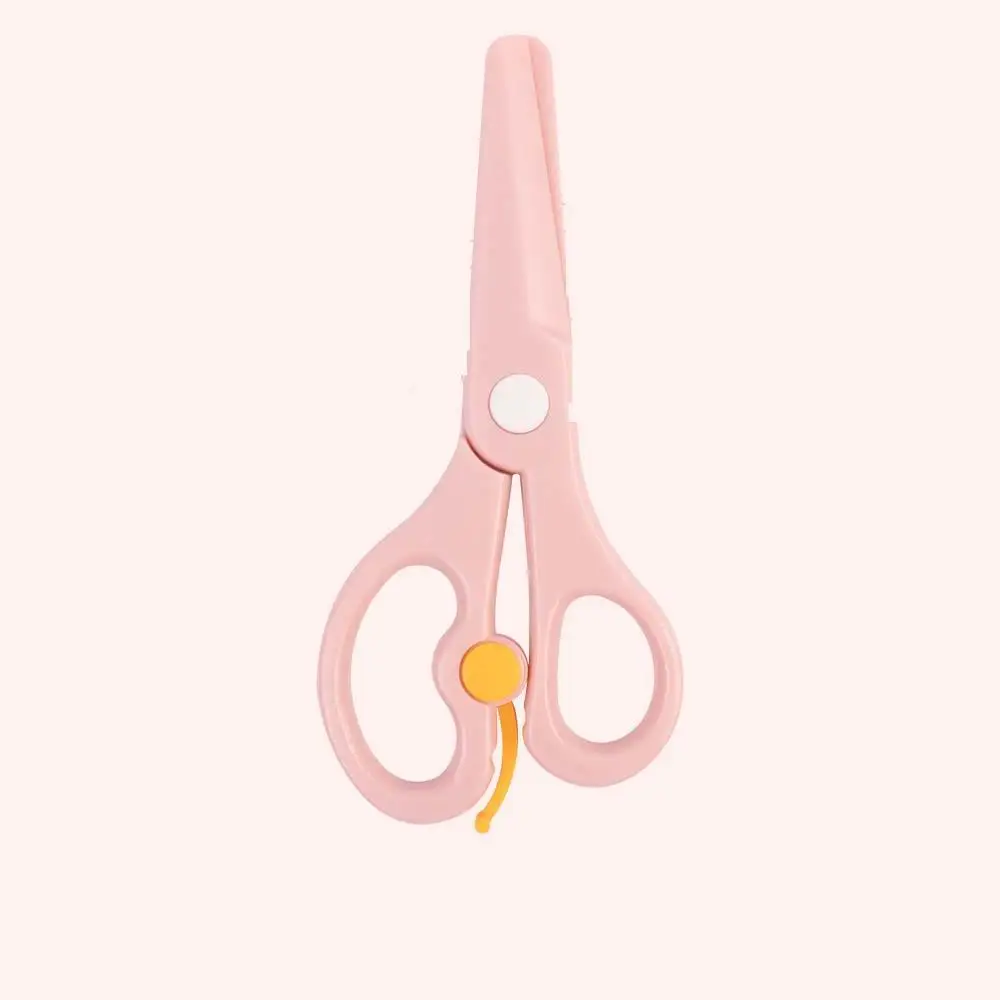 Children's Color Paper Cutter Effortless  All Plastic Small Scissors Round Head Safety Manual Paper Cutting Scissors