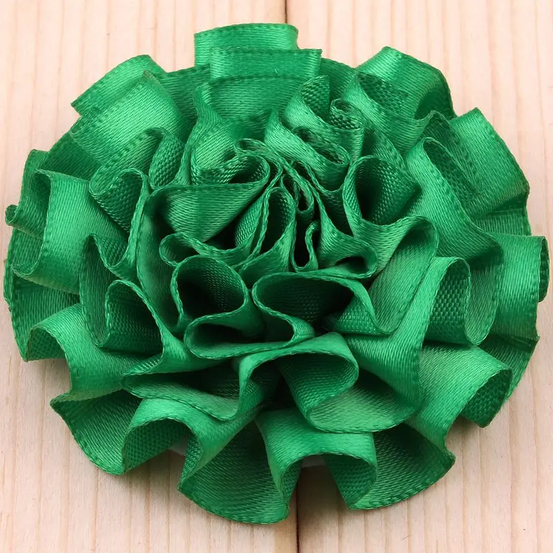 10PCS 5.5CM Satin Artificial Lace Fabric Wedding Dress Chiffon Flowers Bride Clothes Headwear Decoration