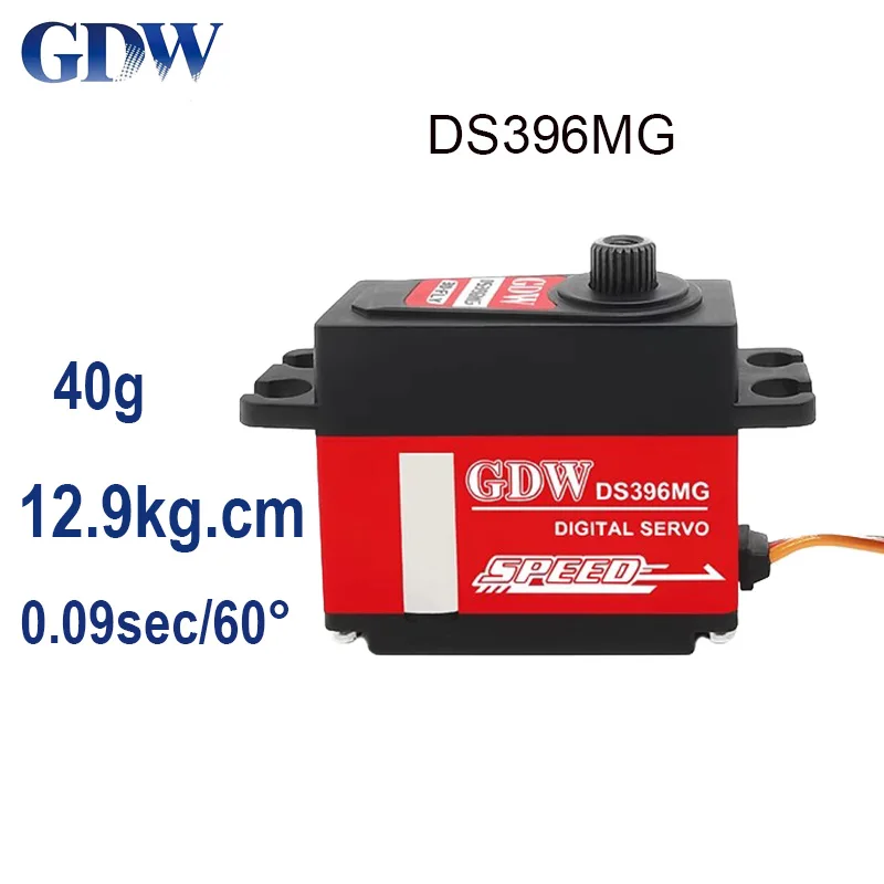 GDW-Servo Digital Médio para Avião RC, Asa Fixa, Aviões Turbojato, Braço Robótico, Alta Velocidade, 12.9Kg, 0.09S, DS390MG, DS396MG