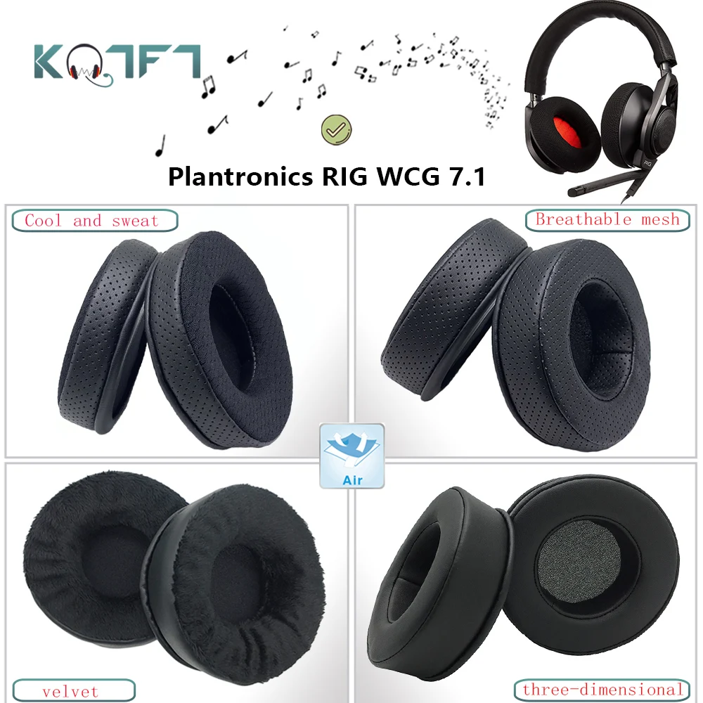 

KQTFT Protein skin Velvet Replacement EarPads for Plantronics RIG WCG 7.1 Headphones Ear Pads Parts Earmuff Cover Cushion Cups