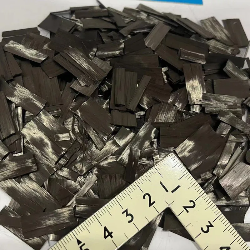 24K A+ Forged Chopped Flake Forged Carbon Fiber Yarn Strands Vacuum Hand Paste Carbon Fiber 10mm 15mm 20mm Length 500g