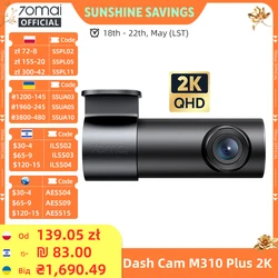 70mai Dash Cam M310 Plus 2K 1440P Super Night Vision F1.55 Aperture 70mai M310 2K Car DVR 24H Parking Guard WIFI & Voice Control