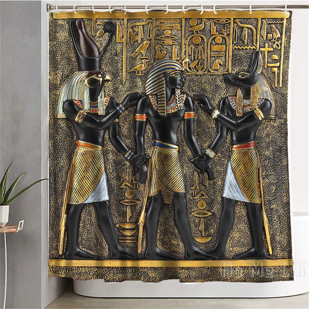 Anubis Wall Decoration Waterproof Bathroom Partition Curtain Home Accessories