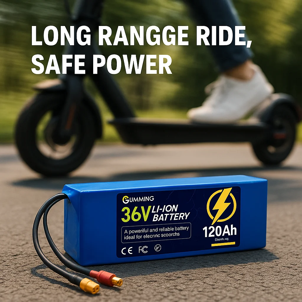 

36V 120Ah 10S3P Lithium-ion Battery Pack for Electric Scooter, 18650 Safe Durable Long Life Rechargeable Battery with Charger