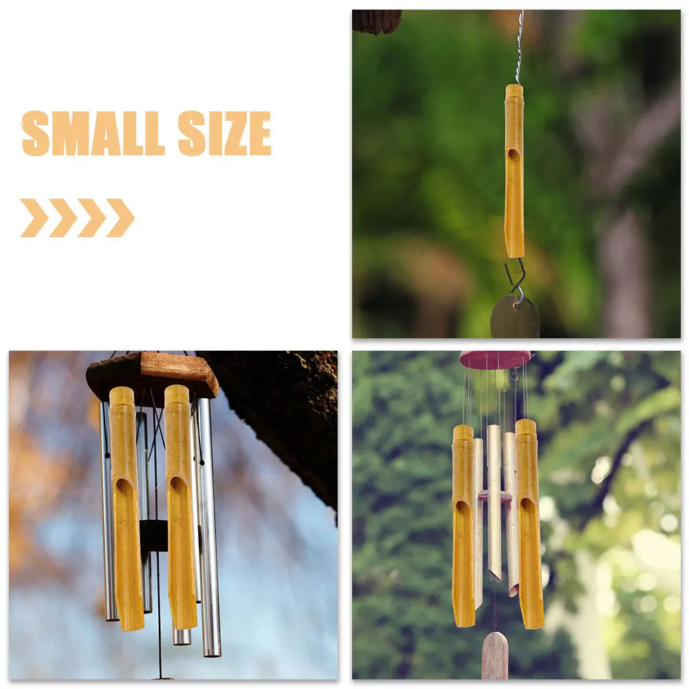 

6pcs Bamboo Tubes Diy Hollow Sturdy Decorative Chime Accessories For Garden Yard Patio Handmade Crafts Replacement Parts Tools