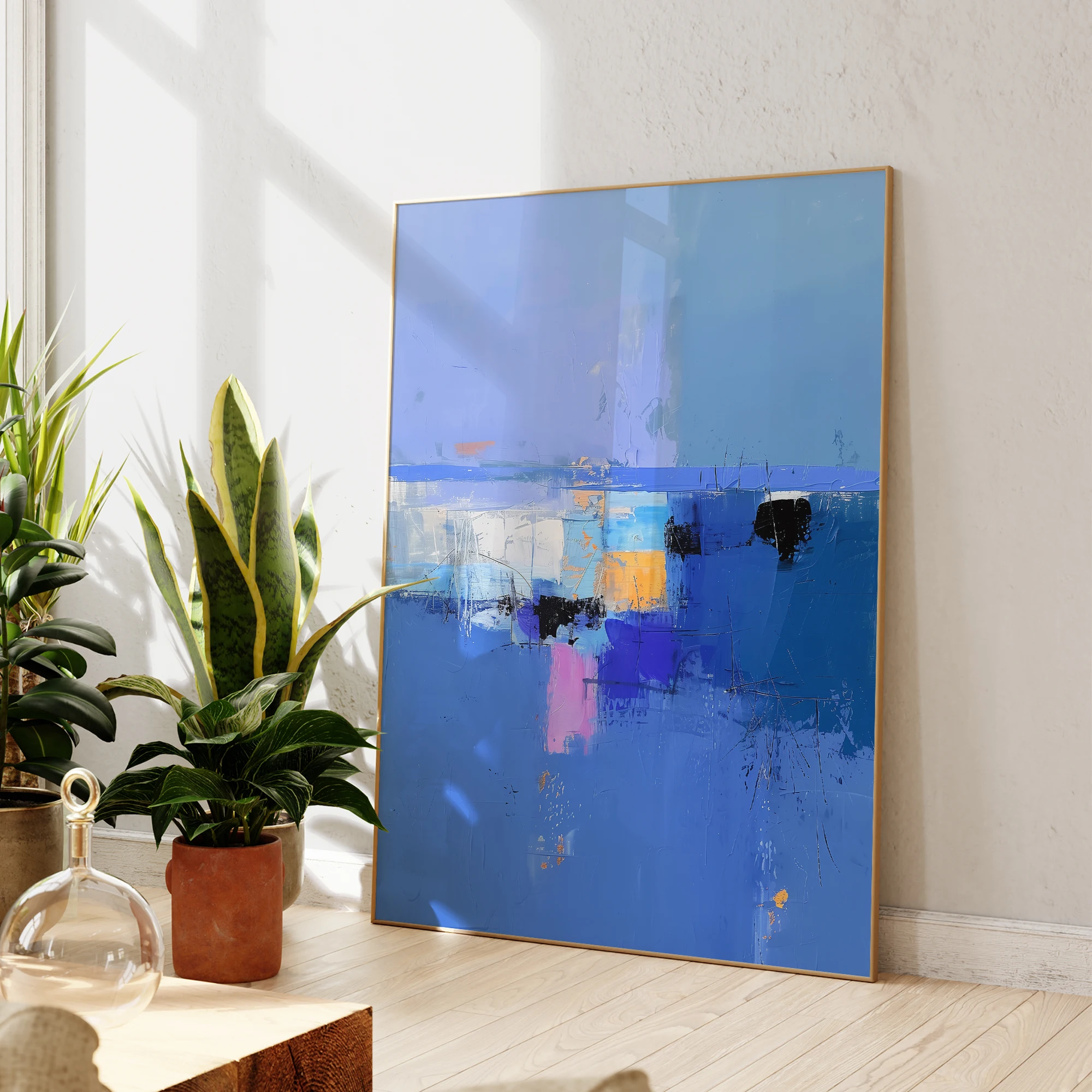 Modern Abstract Ocean Depth Color Painting Art Canvas Poster Print Picture For Living Room Bedroom Wall Art Home Decor