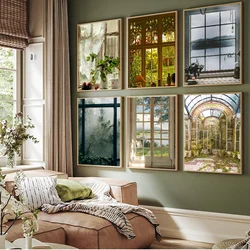 Green Landscape Window Movie Sticky Posters Whitepaper Sticker DIY Room Bar Cafe Posters Wall Stickers