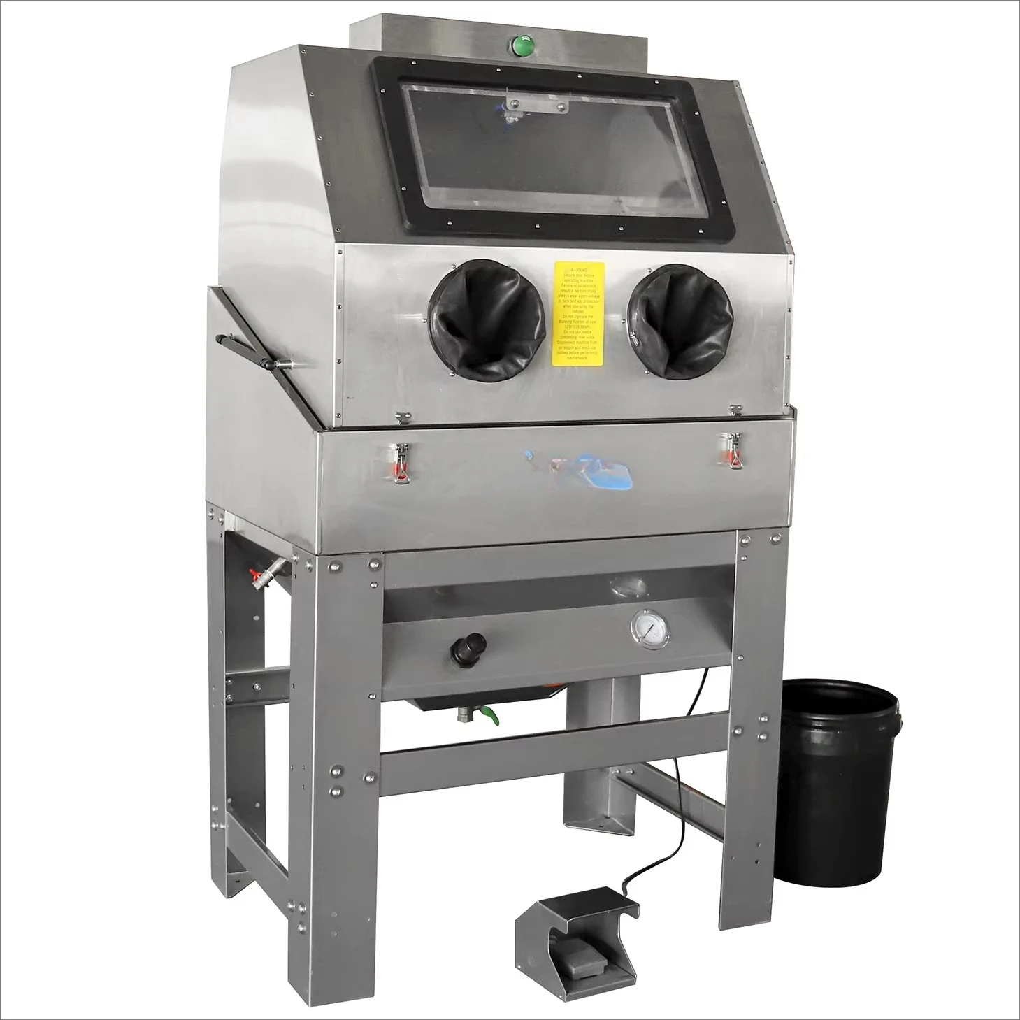New  Industrial Electric 400L Stainless Steel Wet Blasting Cabinet Polishing Pump 550W AISI 304 Architectural Coatings