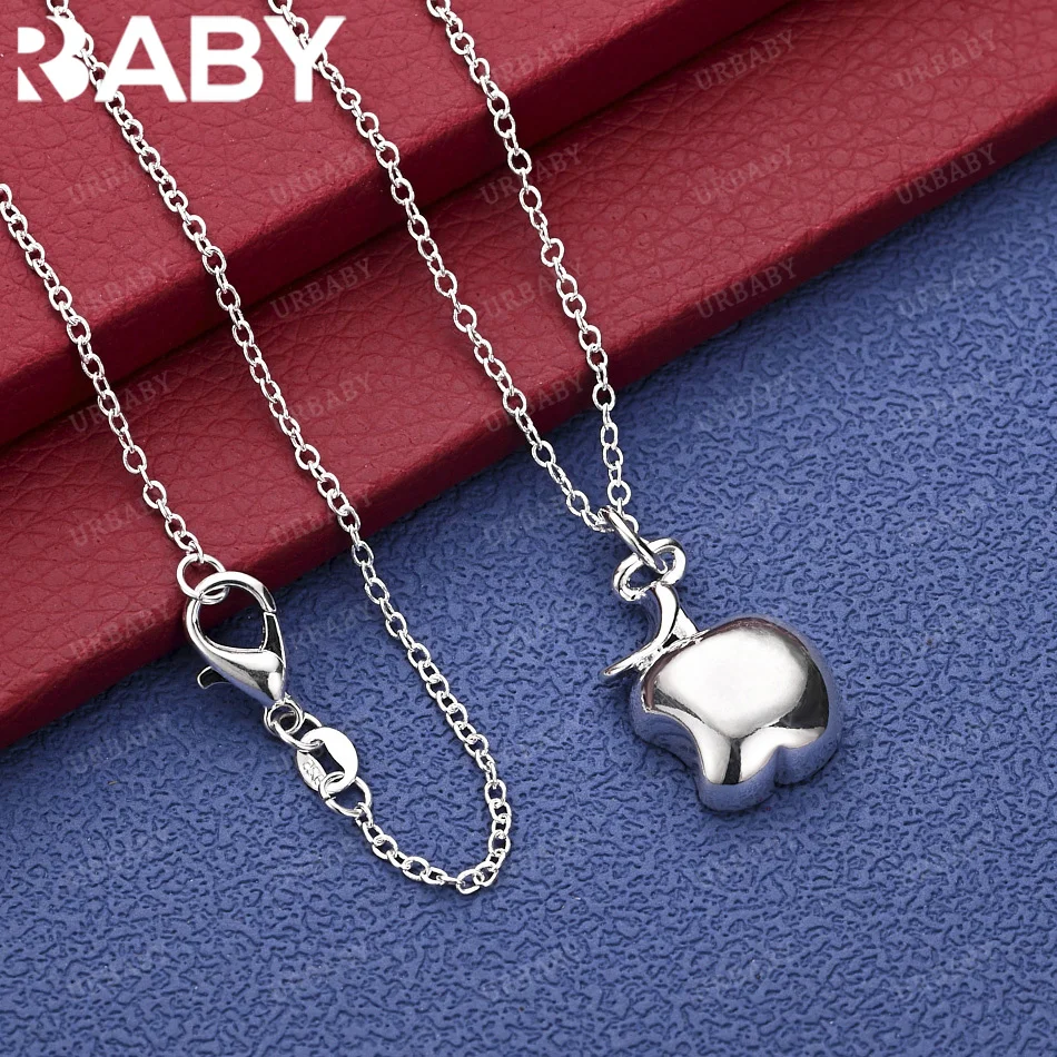 

URBABY 40-75cm 925 Sterling Silver Apple Pendant Necklace Creativity Gifts Street All-match Party And Daily Wear