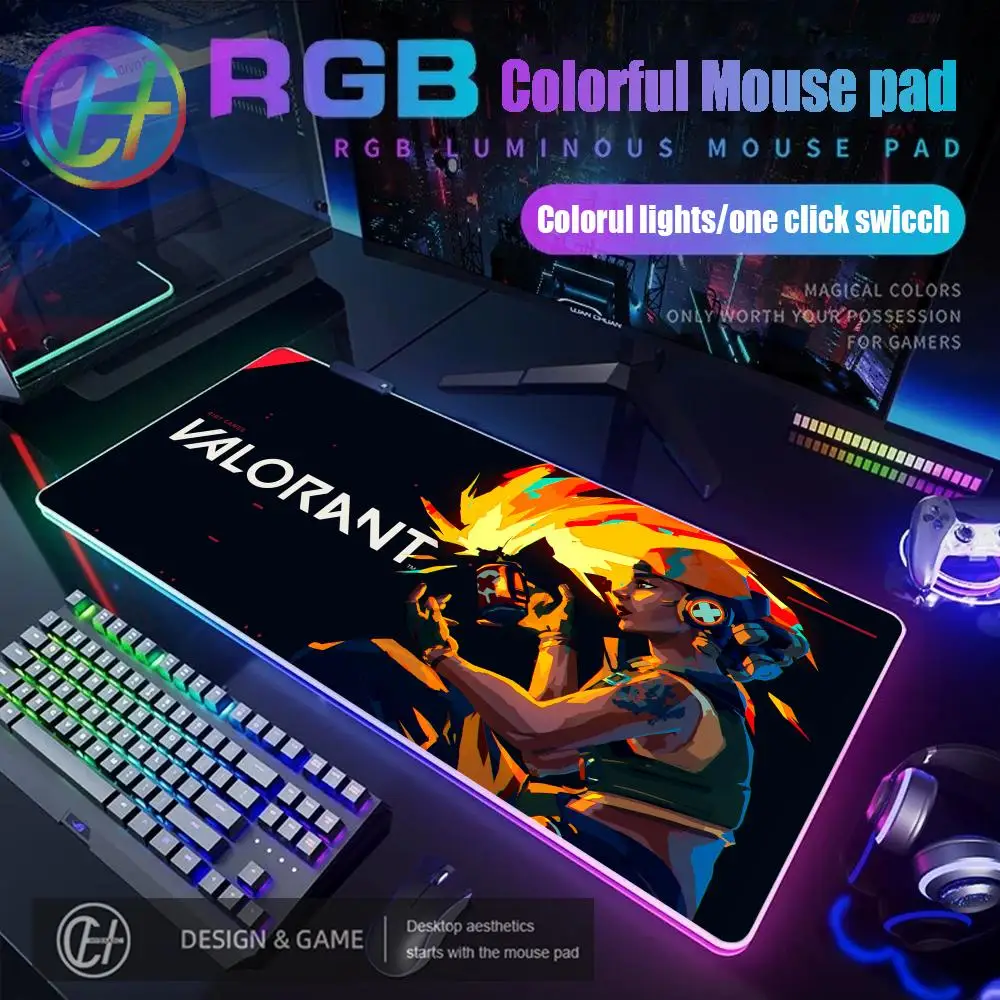 

VALORANT Raze Large RGB Mouse Pad Gaming Mouse Pad PC Gamer Computer Mouse Mat Big Mousepad Carpet Keyboard Desk Mat Mause Pad