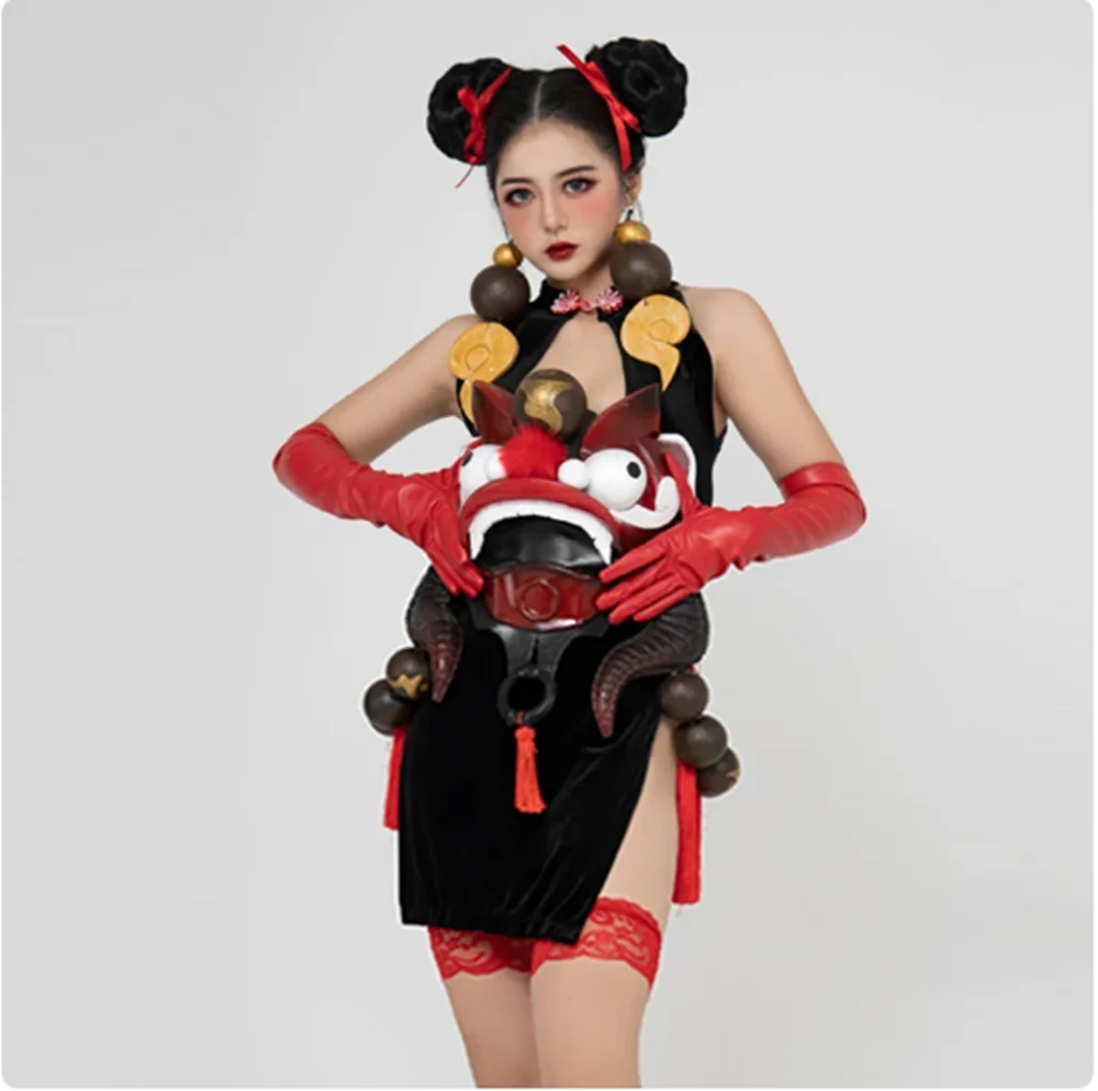 Chinese Style Bodysuit Lion Belt Rave Outfit Festival Clothing Nightclub Gogo Dance Costume Adult Jazz Dancing Clothes