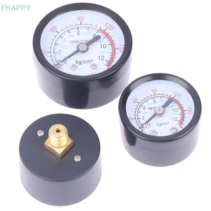 Iron Shell Bar Air Pressure Gauge Double Scale For Air Compressor (1/8, 1/4 Bsp) Thread 0~180PSI