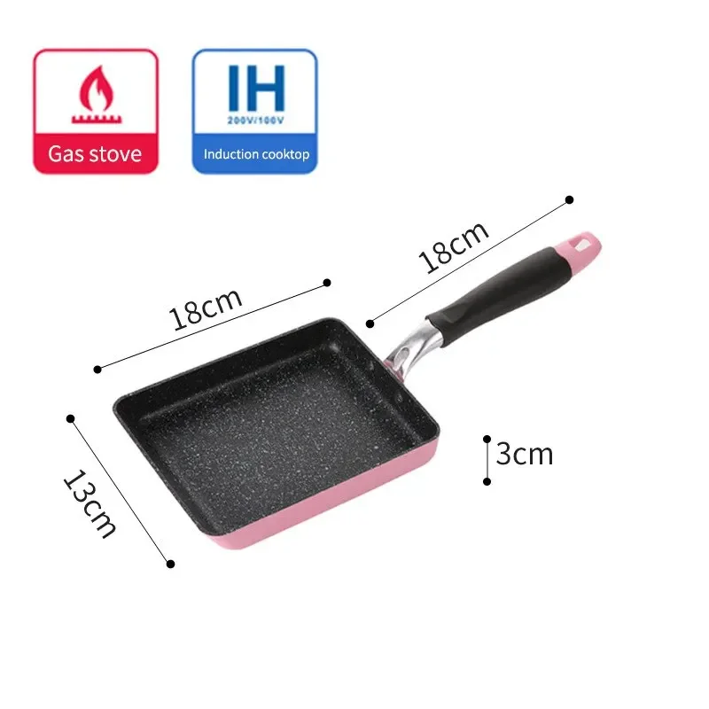 Japan Tamago-yaki Pan Quadratische Omelettpfanne Kobe Dickes Ei Yaki Frühstück Flache Antihaft-Omelettpfanne
