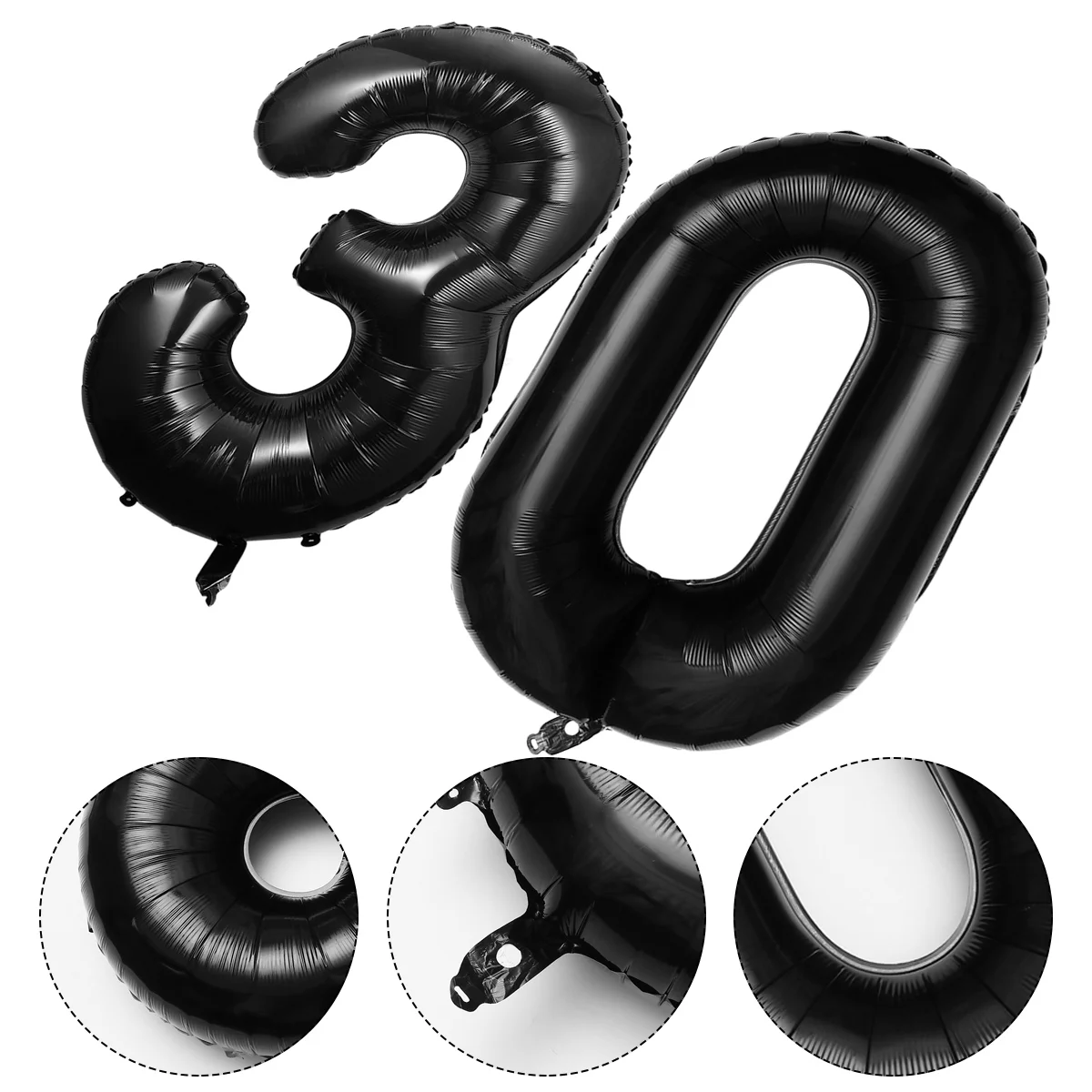 2 Pcs Digital Aluminum Film Balloon Party Balloons for Big Numbers Design Solid-colored