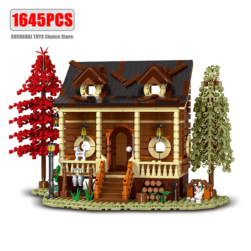 

1645pcs Original Forest Cabin Streetview Building Blocks Model City Modular Architecture Kit Bricks Toy for Kid Boy Gifts