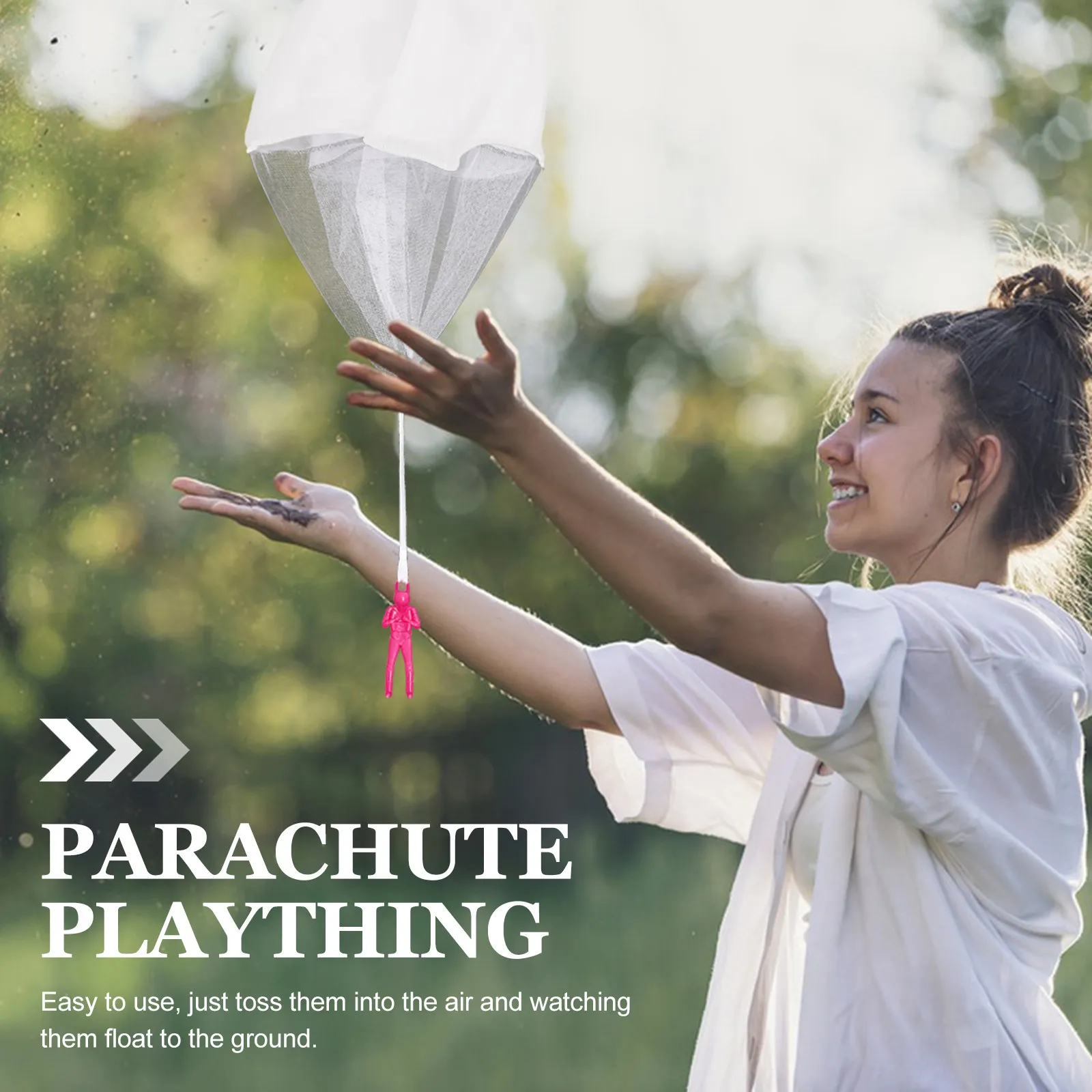 

Набор из 8 белых парашютов для детей: креативные мини-парашюты для игр на улице, летающие игрушки-парашюты для солдатиков