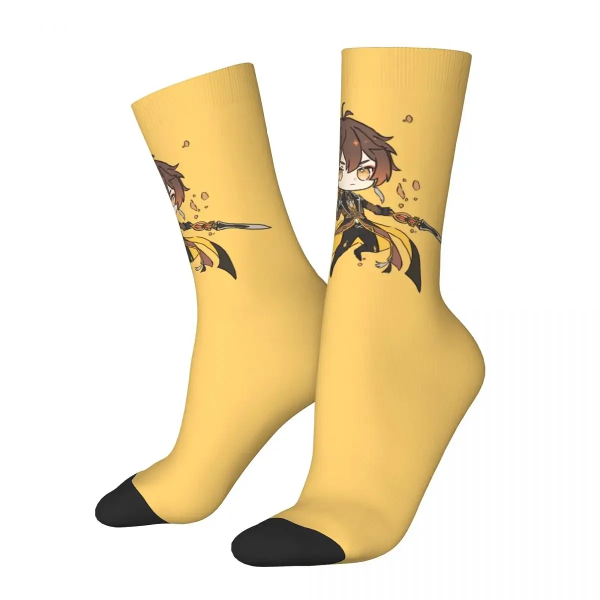 

Fashion Men Women Socks Genshin Impact Chibi Zhongli God Of Contracts Sport Sock Spring Summer Autumn Winter Breathable Socks