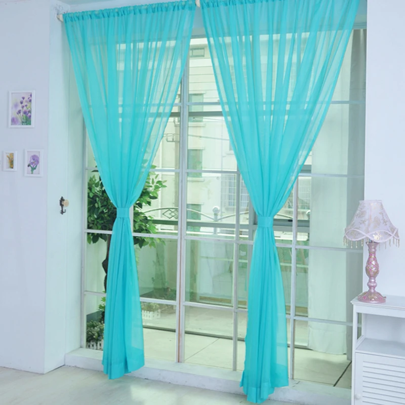 Transparente Fenstergaze Einfarbige Hochzeitsgaze Haushaltsprodukte Luxuriöser Stil Einfach zu Installierende Vorhänge Zubehör – Detail 13