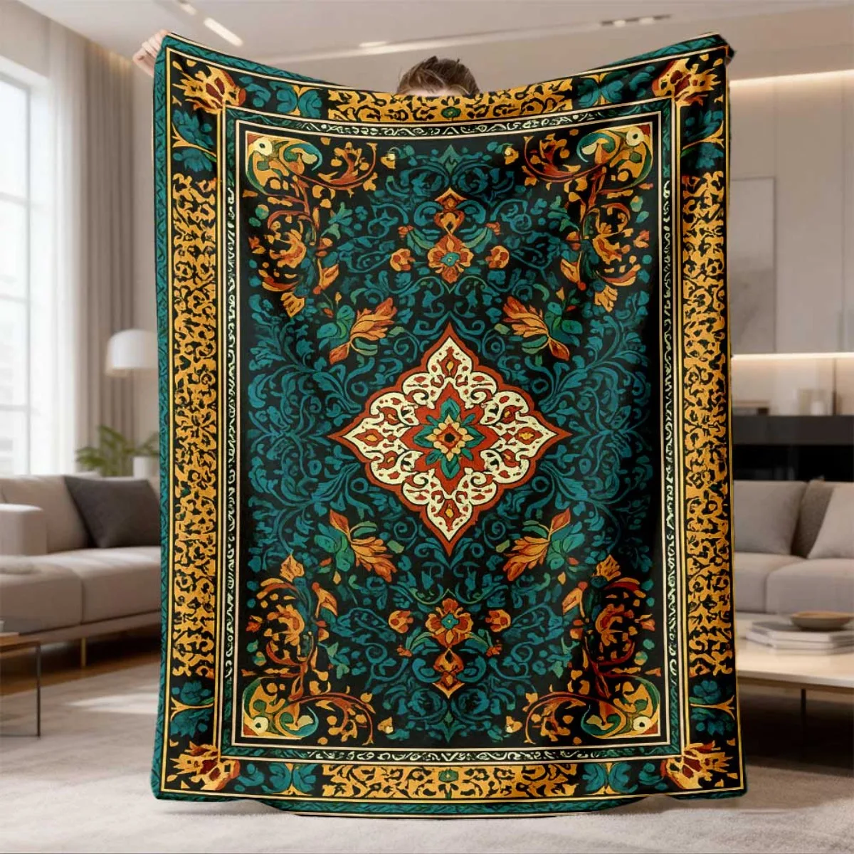 Abstract Flower Blanket Soft Couch Throw Lightweight Bedspread Casual Cozy Home Office Bedding Nap Travel Blankets Gift