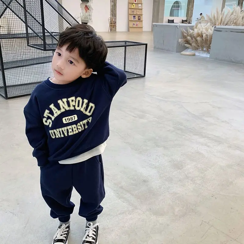 

Boys Sweater Suit Children's Autumn Clothing Baby Boy Spring and Autumn Sports Autumn Boy Little Clothes