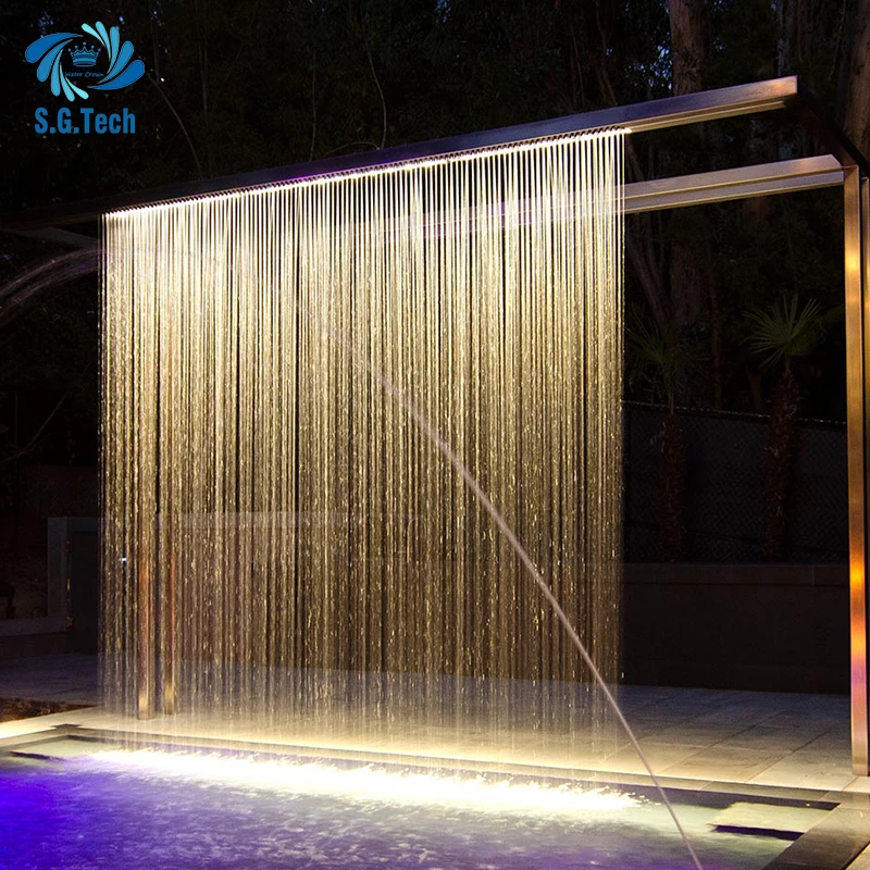 custom.High Quality Stainless Steel Customized Indoor Rain Fall Feature Curtain