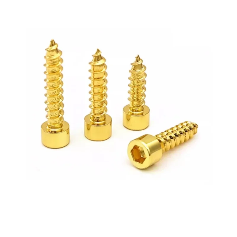 Gold 304 stainless steel hexagonal self-tapping horn screws M2M3M4M5M6