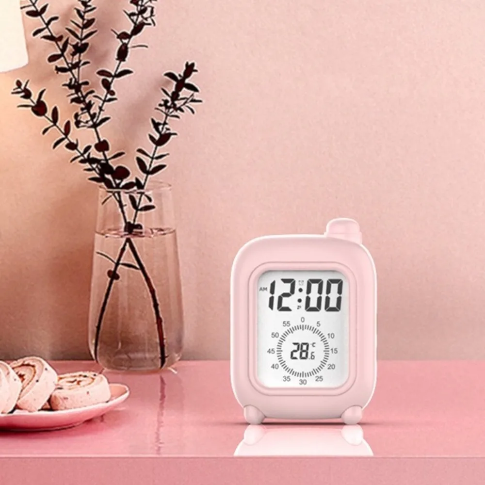 Electronic Monitor Multi-functional Mini Timer Temperature Display Plastic Digital Travel Clock Silent Cute Desk Clock Bedroom