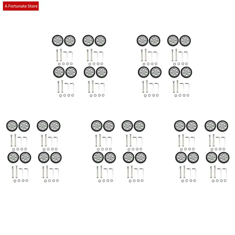 40X Luggage Accessories Wheels Aircraft Suitcase Pulley Rollers Mute Wheel Wear-Resistant Parts Repair 55X12mm-A78G