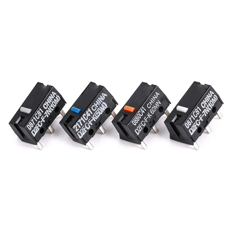 D2FC-F-7N(20M) Micro Switch for Mouse, D2FC-F-K(50M) K60MN 3Pin Replacement, 10M-60M Clicks Fix Double Click for Gaming Mouse
