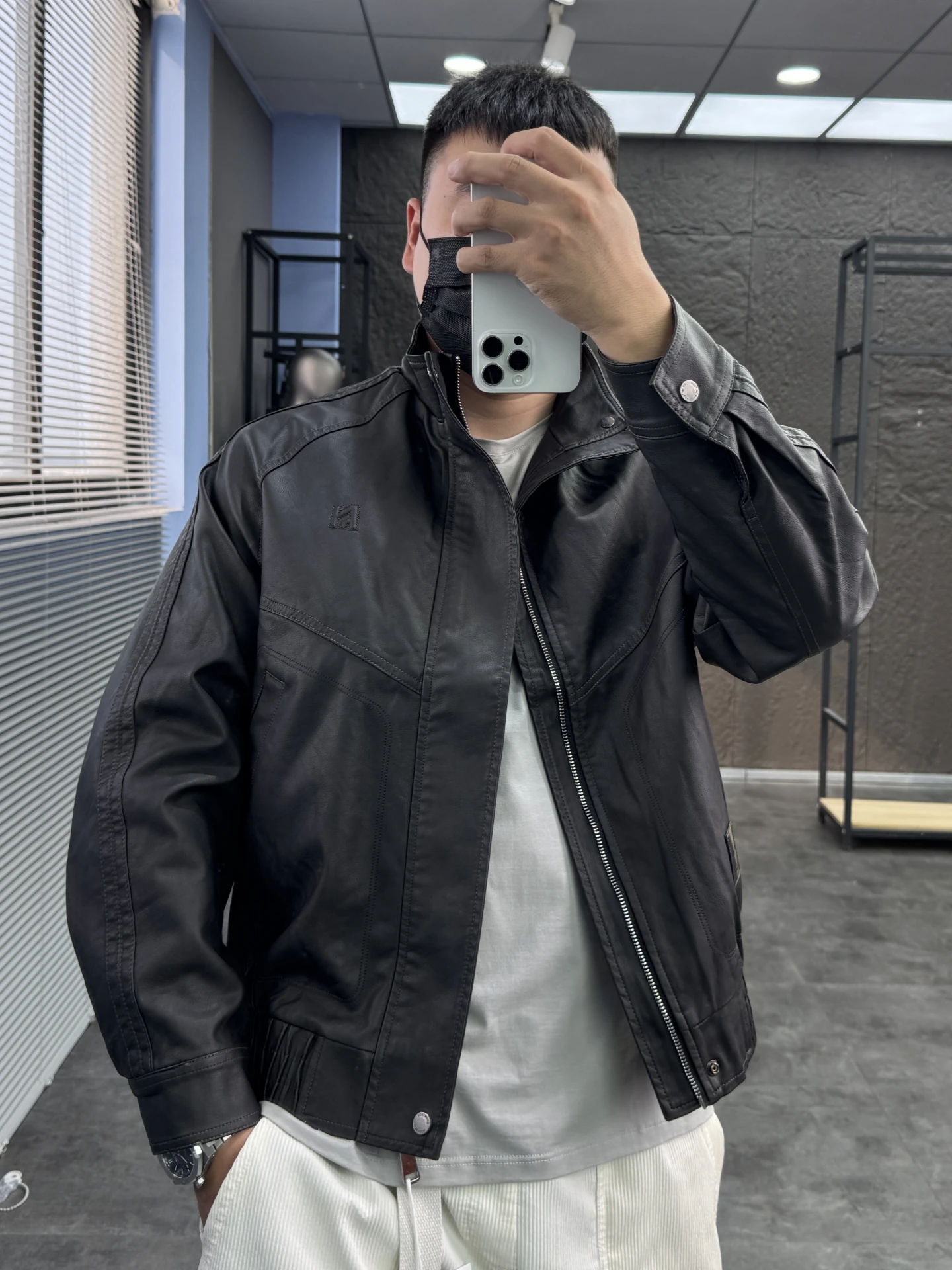 

Svip Premium Ultra-Leather American Sle Jaet Men's Stand Collar Sun Protection Comfortable Casual PU Leather Coat