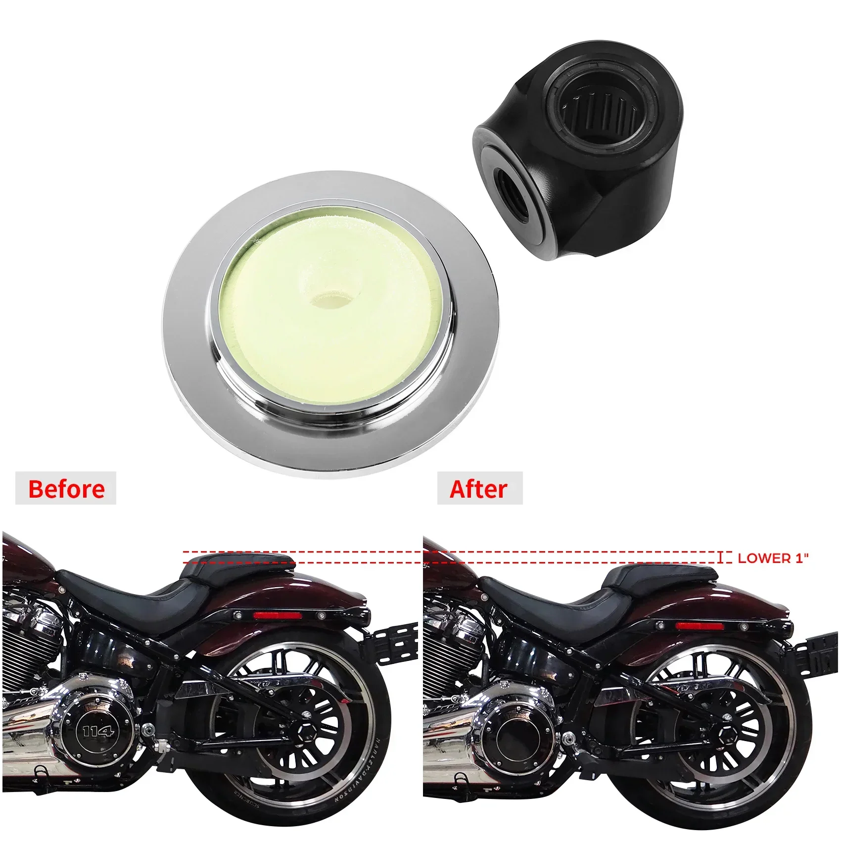 Accesorios para motos Harley M8 Softail Heritage Breakout Fat Bob Boy FLSB Slim, Kit de descenso de choque trasero