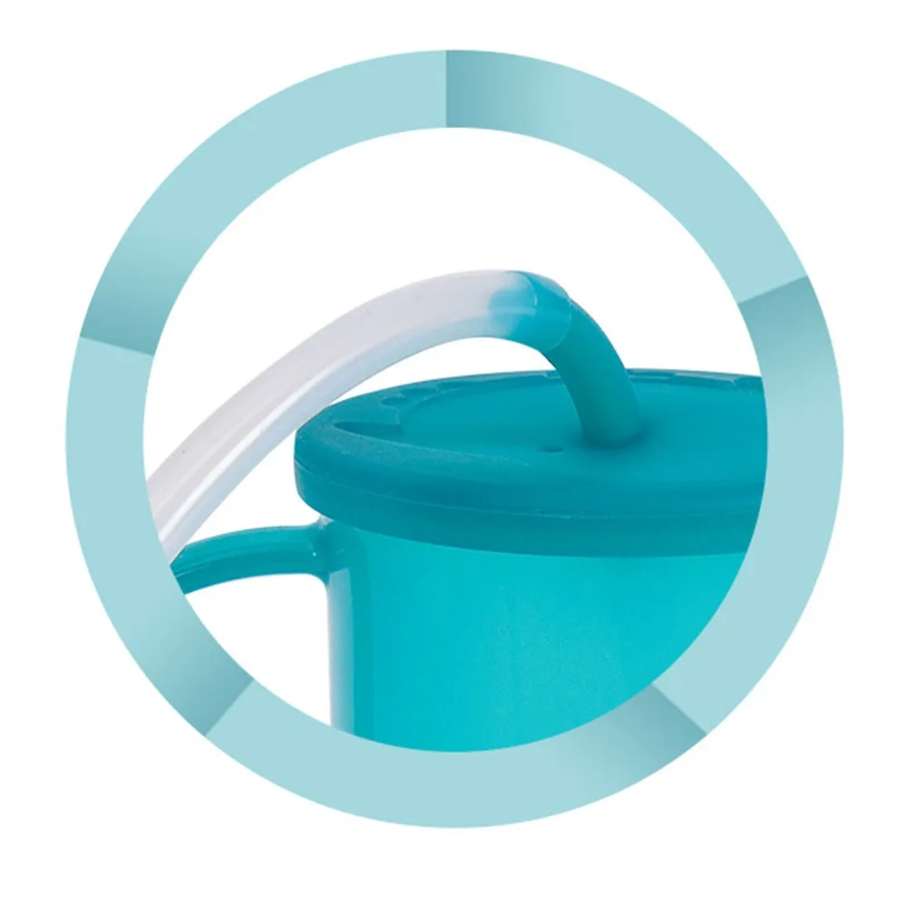 Portable Leakproof Feeding Cup Easy Grip Dual Handles Leakproof Container with Tube Anti Choke Drinking Vessel Liquid Drinking