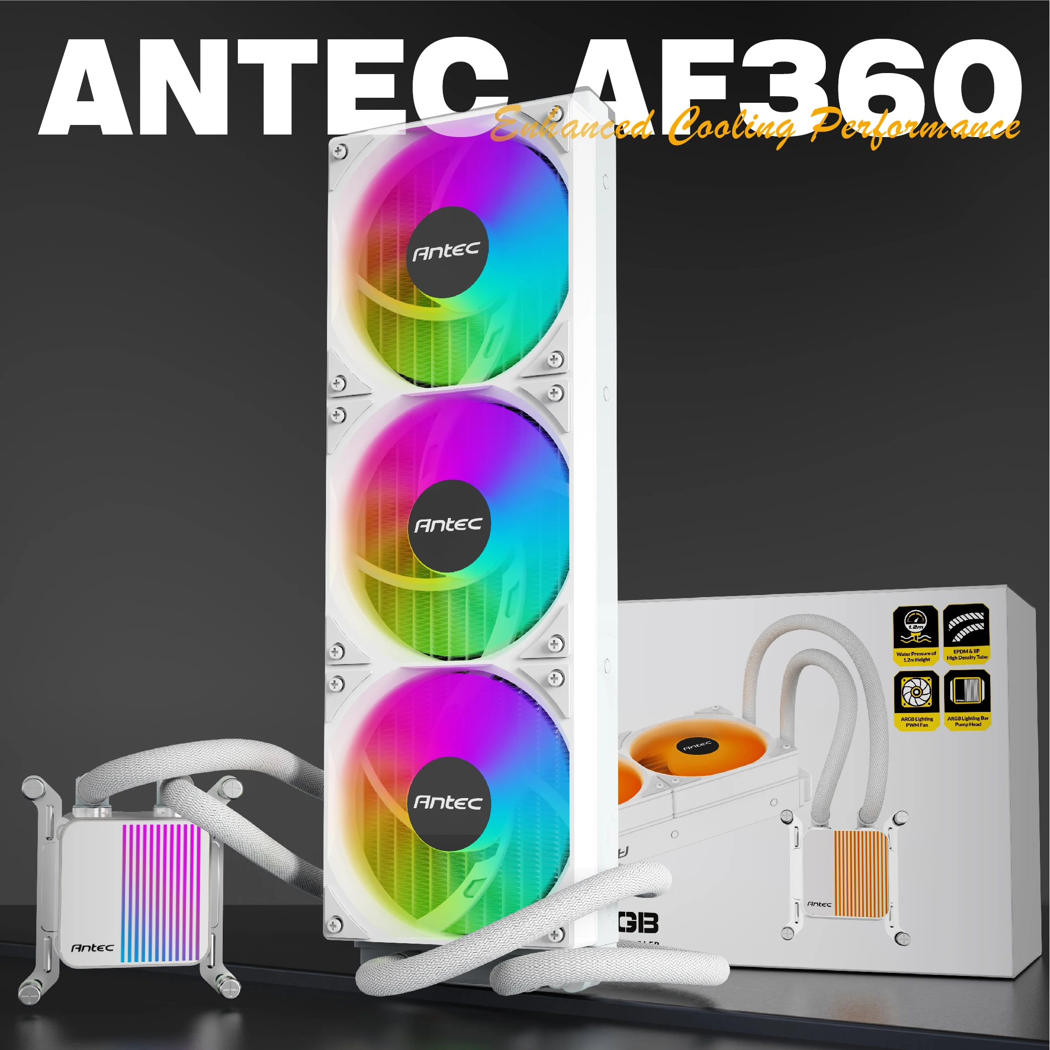 

Универсальный радиатор с водяным охлаждением для процессора Antec AF360/240, 120 мм, 4-контактный вентилятор ARGB для Intel LGA 115X 1700 2011 2066 AM4 AM5