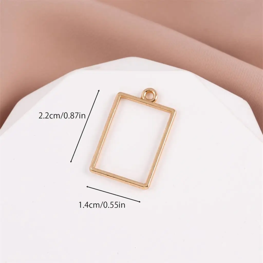 10pcs gold and color retention one-year simple hollow rectangular DIY handmade jewelry earrings and earrings accessories