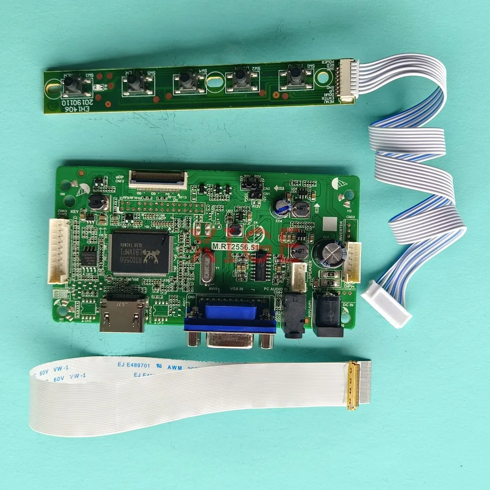 LCD Controller Driver Board For HB140WX1-301/401/501/601 DIY Kit HDMI-Compatible VGA 1366x768 14