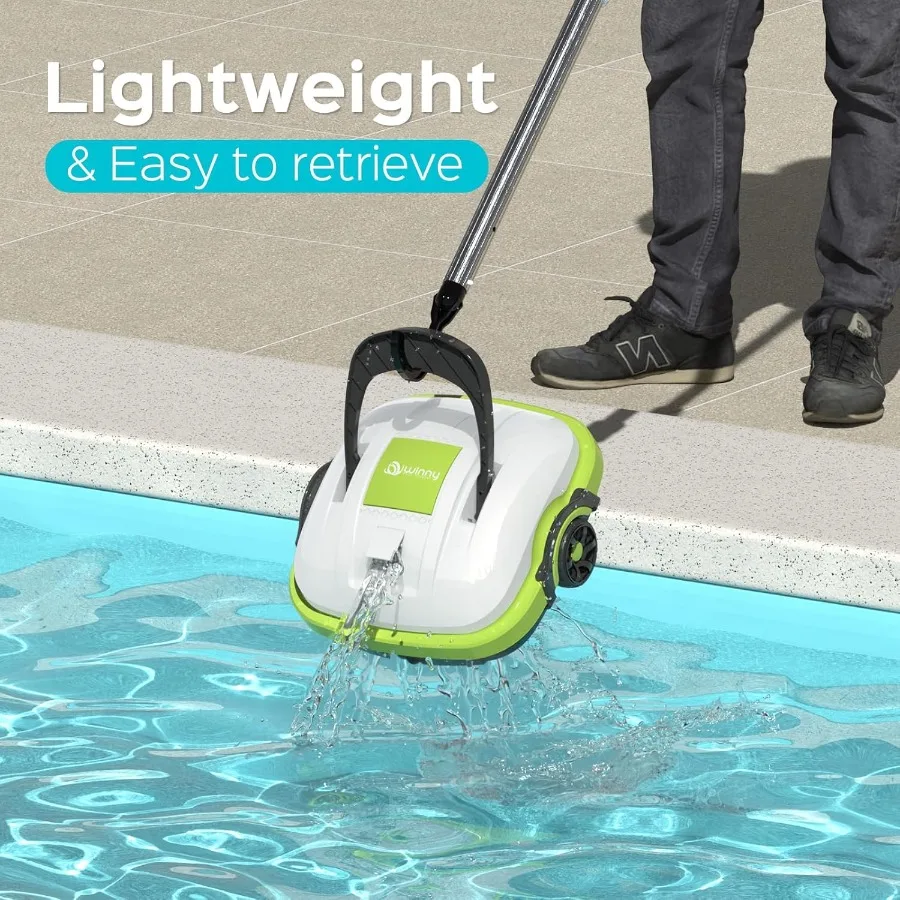 コードレスロボットプールクリーナー 自動プール掃除機 強力な吸引力 デュアルモーター セルフパーキング 最大538平方フィート 平らな場所に最適