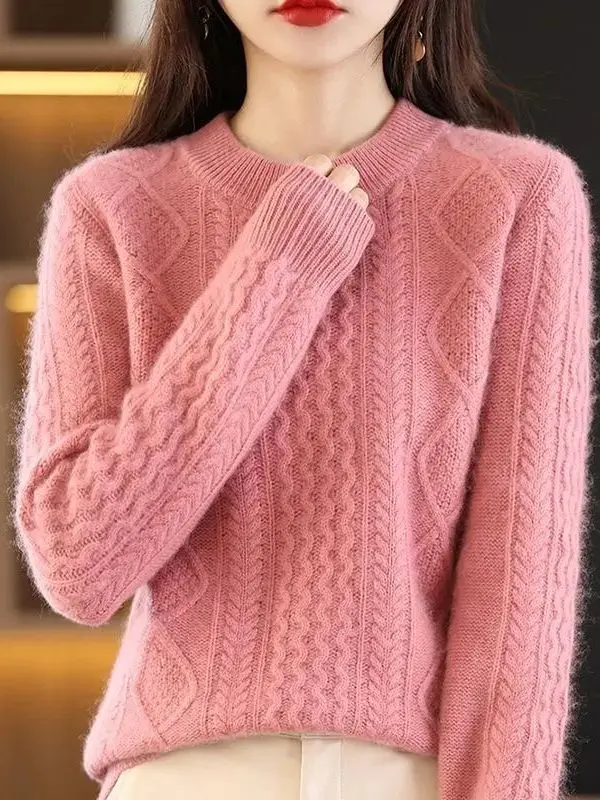 

Новый китайский женский вязаный базовый слой Long Sve, весенне-осенний свободный крой, цветной зимний универсальный топ Faion