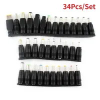 34PCS Universal 5.5mmx2.1mm DC/AC Power Adapter Tips Connector Set for Notebook Laptop Charger Power Adapter Tips Jack Connector
