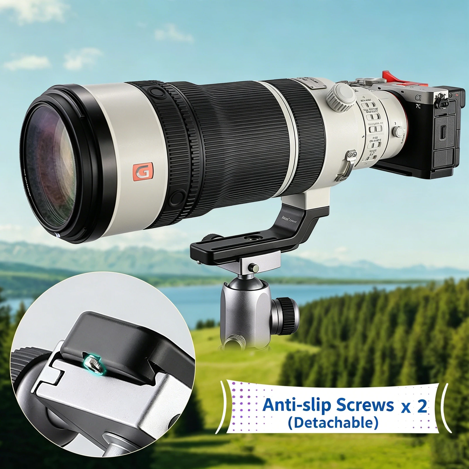 Haoge Lens Collar Replacement Foot for Sony FE 100-400mm F4.5 GM OSS Lens Built-in Arca Type Quick Release Base Support Plate