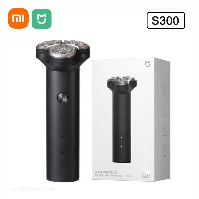 Xiaomi Mijia S300 เครื่องโกนหนวดไฟฟ้า Triple Blade มีดโกนผู้ชายสําหรับโกนหนวดชาย Beard Trimmer เครื่องชาร์จ IPX7 กันน้ํา