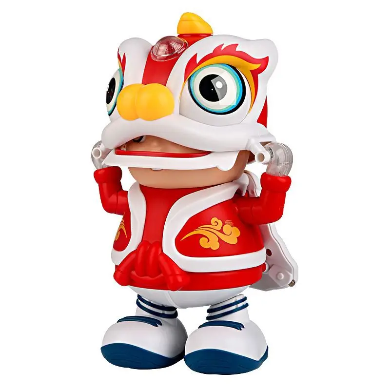 Lions Dancing Boy Electronic Walking Robot With LED Music Chinese Traditional Culture Program Birthday Christmas Gift For Kids