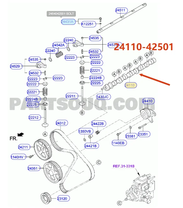 

Camshaft for Hyundai Kia H-1 H-100 2007-2015 24110-42501