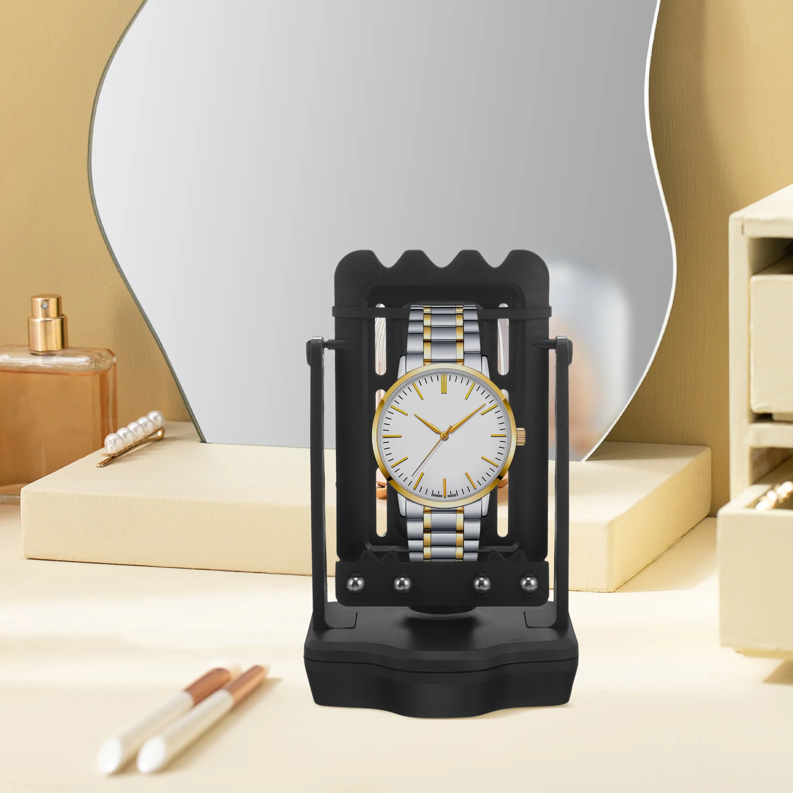 Watch Winder with Automatic Timer Shutdown and Self-Winding Rotation for Single or Double Watches